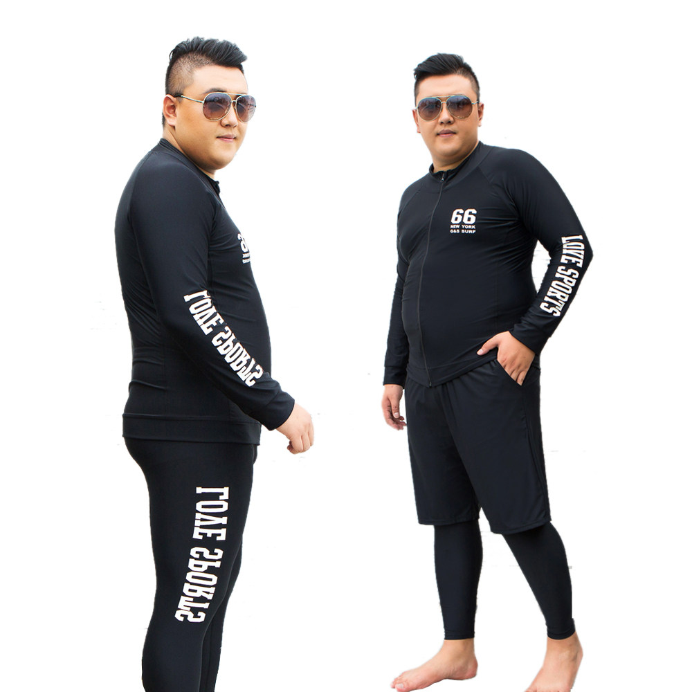 男士大码泳衣上衣游泳衣防晒拉链显瘦潜水冲浪男士泳衣
