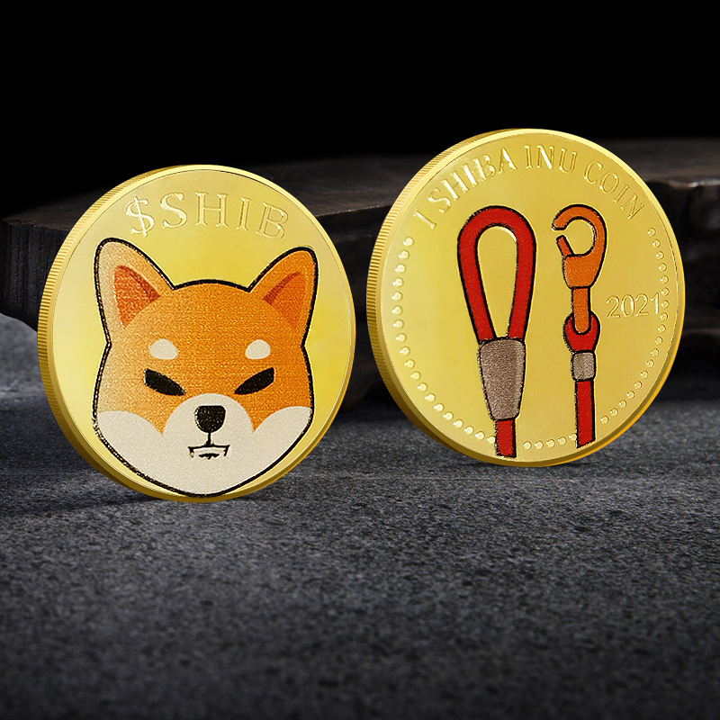 柴犬shib币屎实物狗狗神彩彩印浮雕纪念币收藏创意