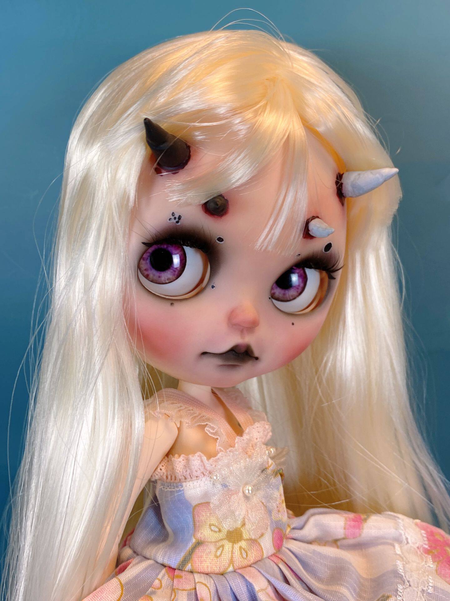 暗黑系重肌理小魔童委屈嘴巴带面嘴唇4个阴阳娃娃