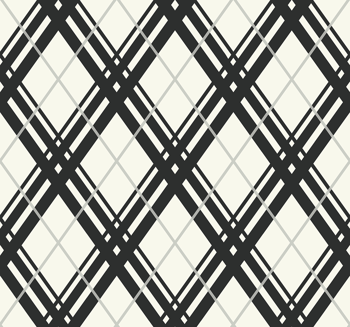 纯纸壁纸进口美国现代简约菱形格子几何图形客厅卧室纯纸墙纸