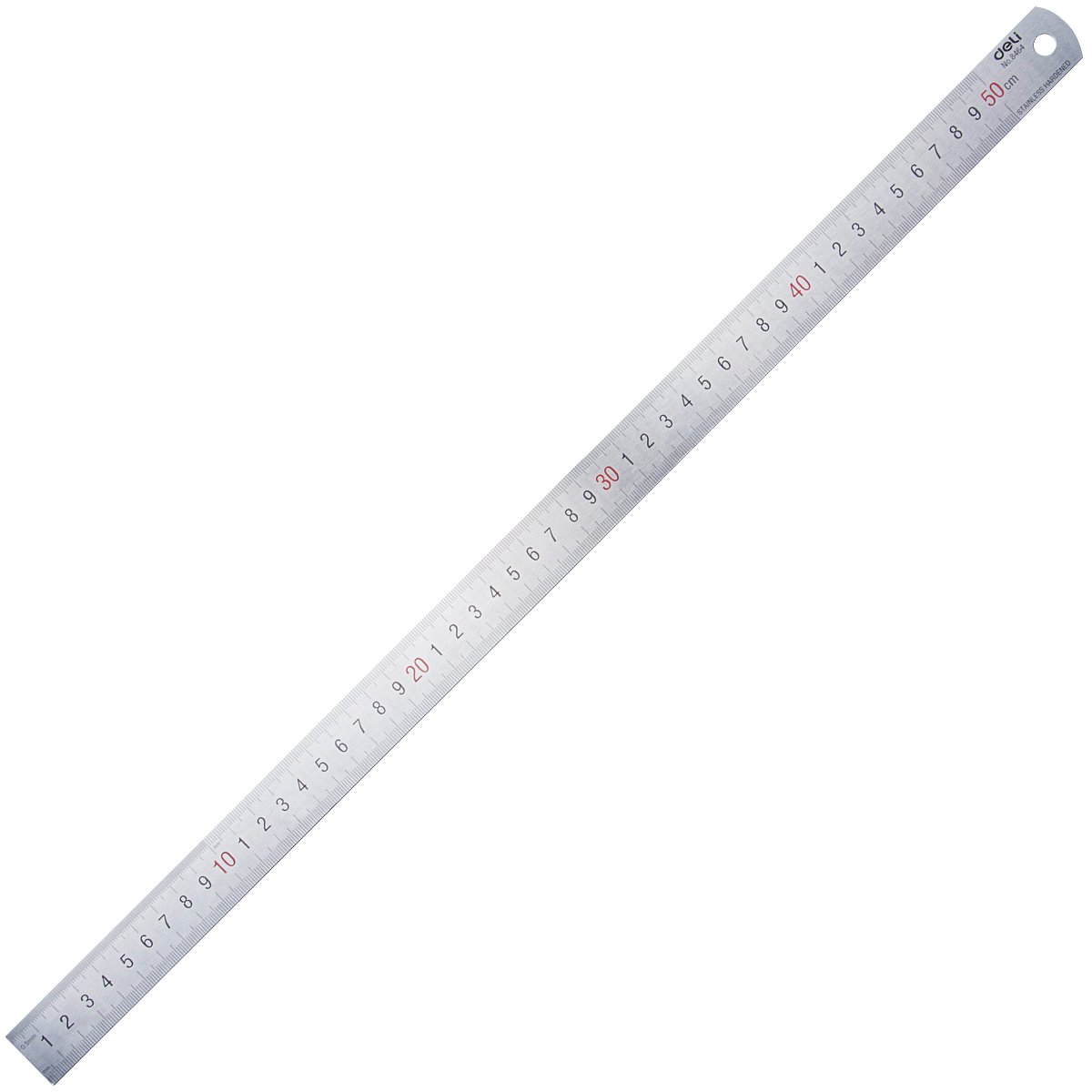 得力8464钢尺 50cm钢尺 50厘米钢直尺 加厚 不锈钢尺子 绘图文具 - 价