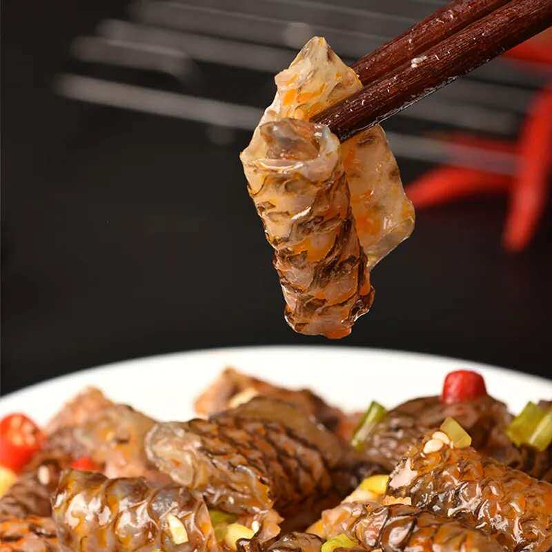 啦哩小汇开袋食品食鱼零食藤椒鱼皮卷175g延边即食鱼零食