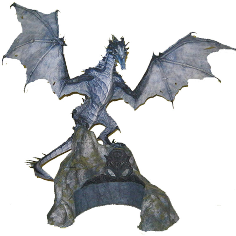 游戏魔兽世界上古卷轴天际冰霜巨龙3d立体模型剪纸动漫游戏纸模