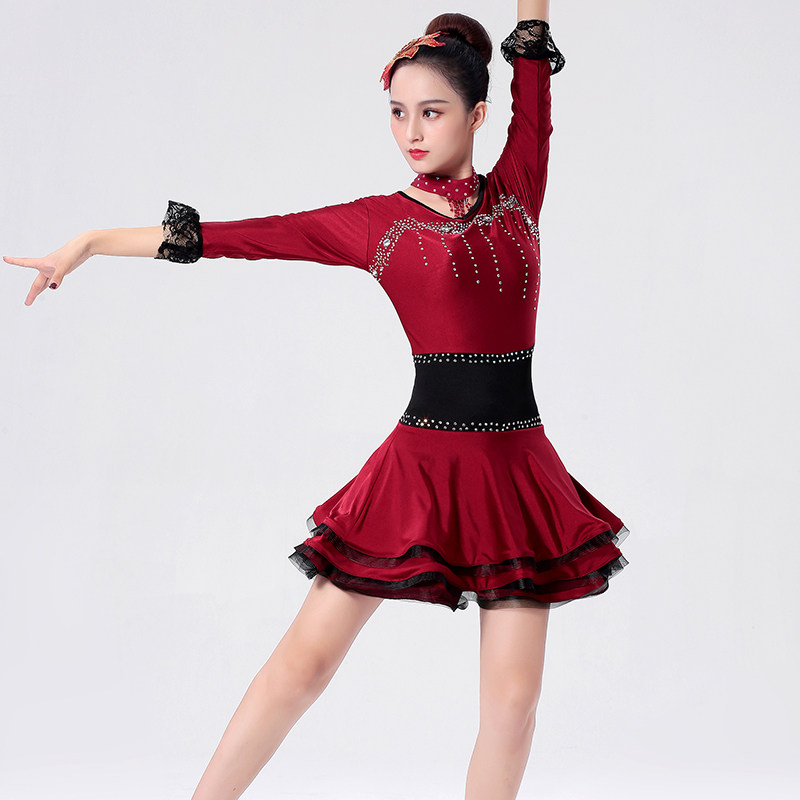 新款成人女拉丁舞服装拉丁舞少儿比赛服装女拉丁舞连衣裙