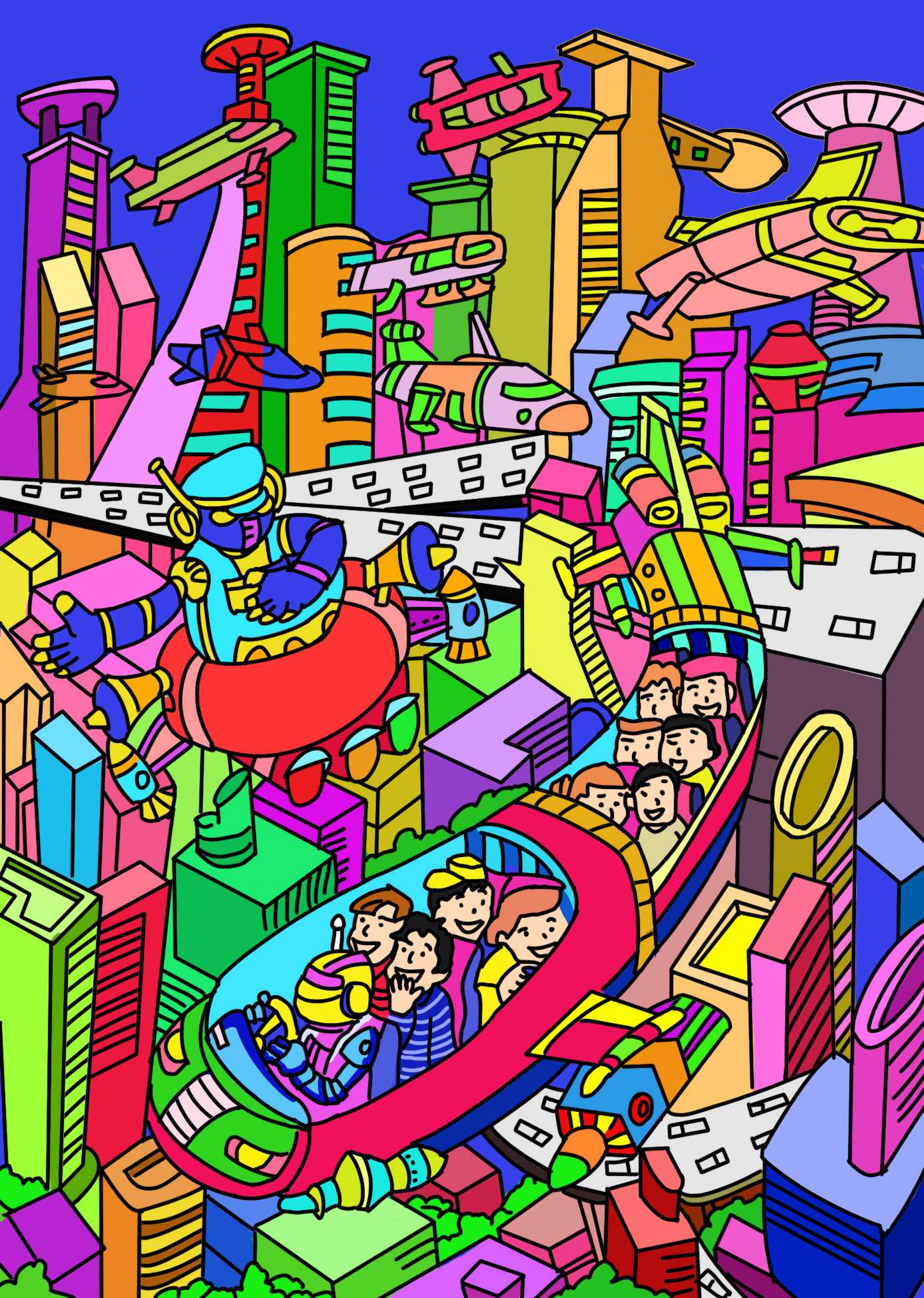 代画参赛学生电脑绘画和教育和5g绘画防疫抗疫绘画小康中国梦绘画