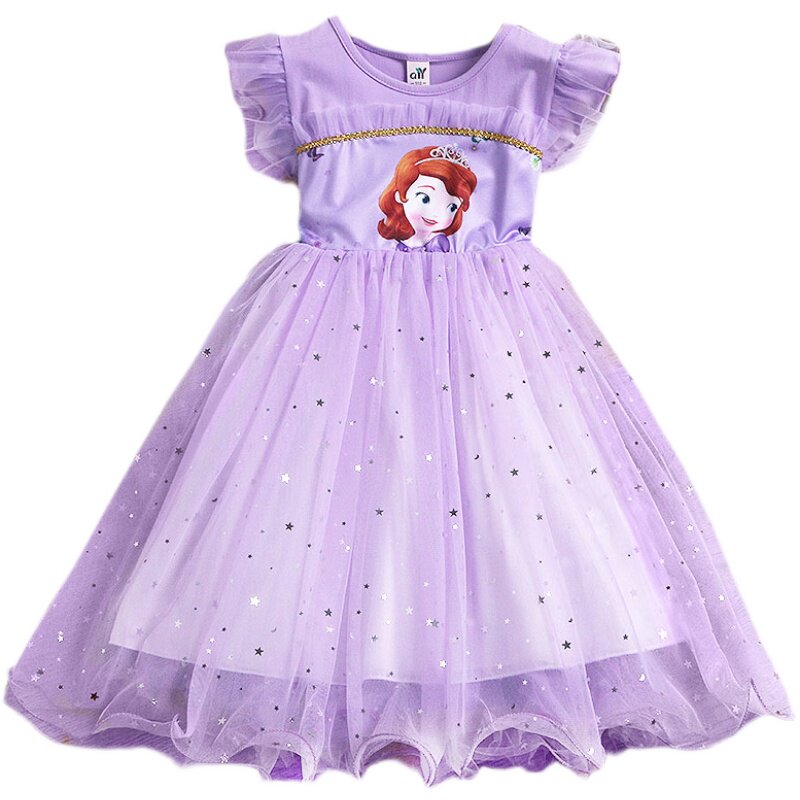 儿童连衣裙苏菲亚小公主裙子索菲亚女童夏装宝宝纯棉生日蓬蓬裙子