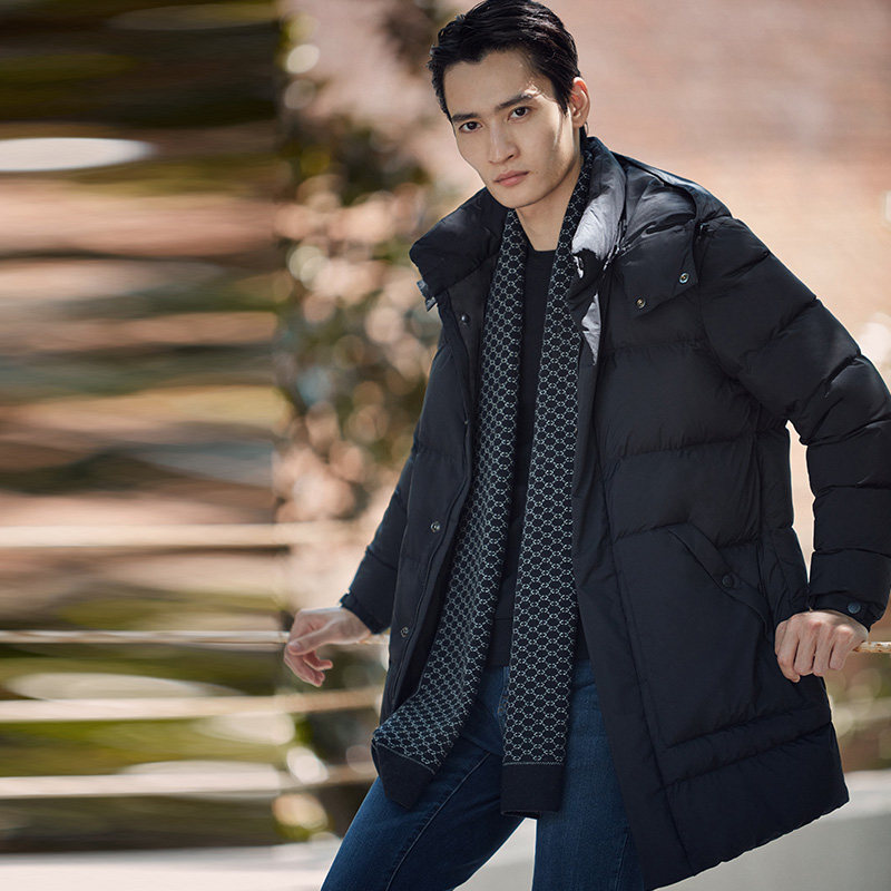 报喜鸟冬装张若昀同款男休闲羽绒服加厚保暖外套蓬松羽绒服