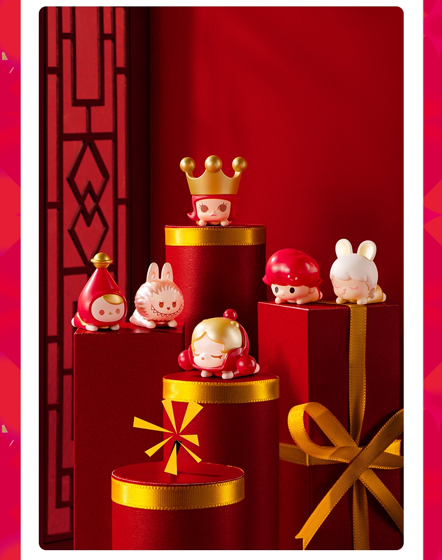 popbean泡泡萌粒限定新春趴姿公仔泡泡玛特popmart潮玩盲盒