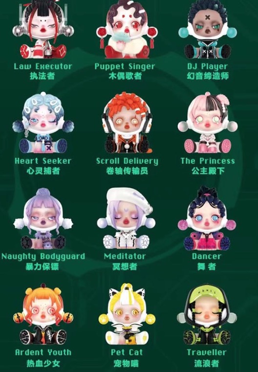 popmart泡泡玛特skullpandasp5sp夜之千禧赛博盲盒手办潮玩盲盒