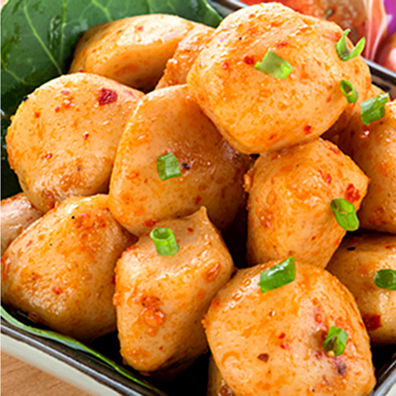 过瘾香辣鱼丸零食即食好吃弹蛋海味小吃盒装即食鱼零食