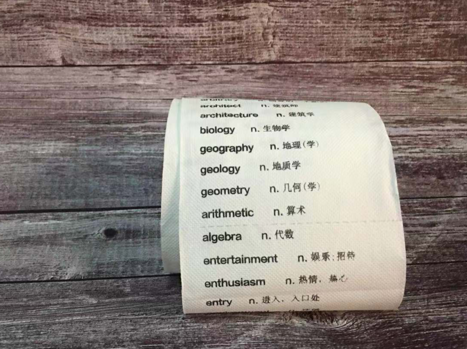 清华大学厕纸学霸英语单词卷纸卫生纸带英语单词纸巾卷纸英文卷筒
