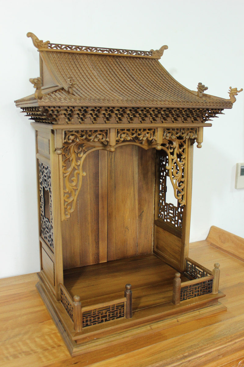 全实木楠木屋檐式单体佛龛佛柜立柜神台柜财神龛吊柜小神龛