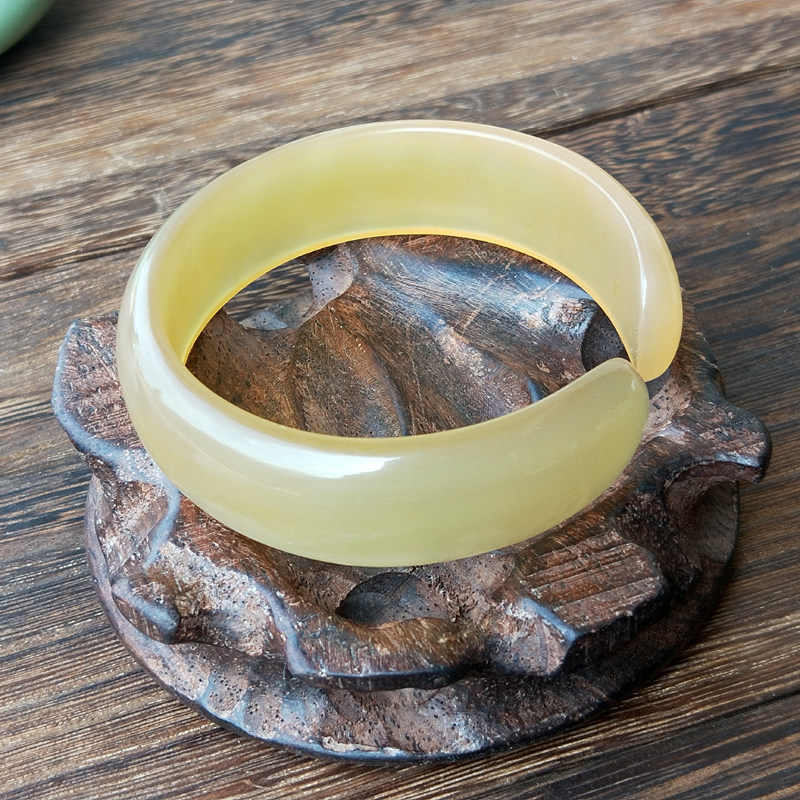 羊角手镯宽镯子天然正品纯民族风开口手环女首饰平肝保健送长辈