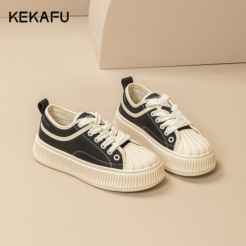 珂卡芙饼干厚底超火帆布布鞋2023新款夏天运动休闲板鞋
