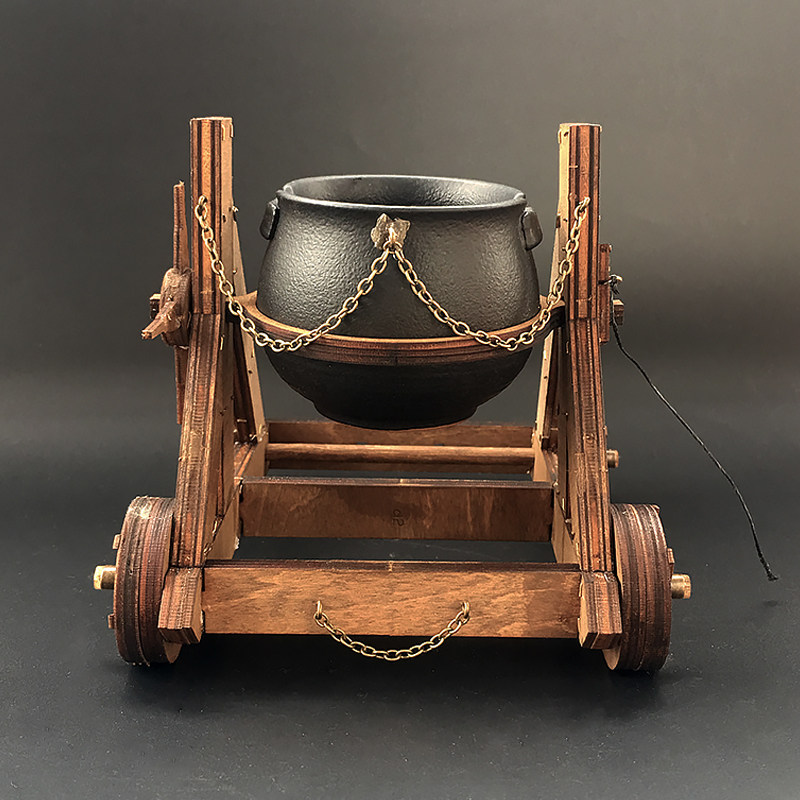 战车模型古代倒油烈焰攻城木质立体坦克