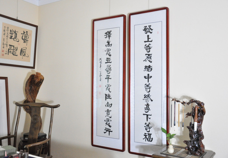 诚信为本/手书开业字画行书对联已装裱书法作品卷轴真迹浩贤堂