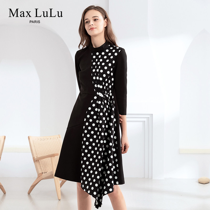 maxlulu2020秋冬时尚百搭修身显瘦连衣裙连衣裙