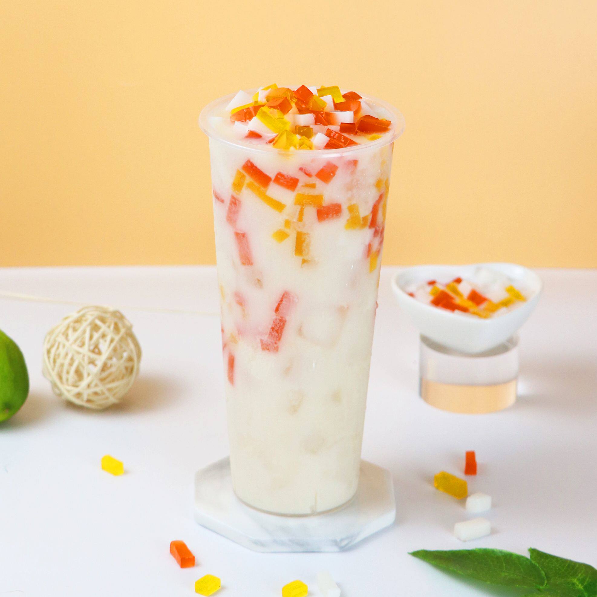 三色椰果粒蒟果冻水晶果奶茶店专用原材料甜品珍珠奶茶粉