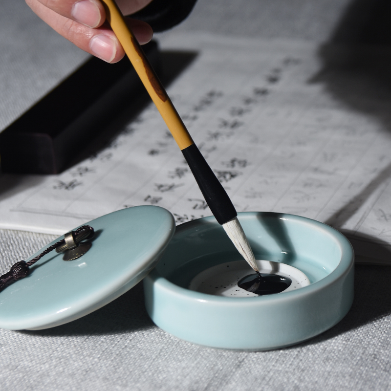 龙泉青瓷文房四宝精品礼盒套装笔墨纸砚成人初学者毛笔文房四宝