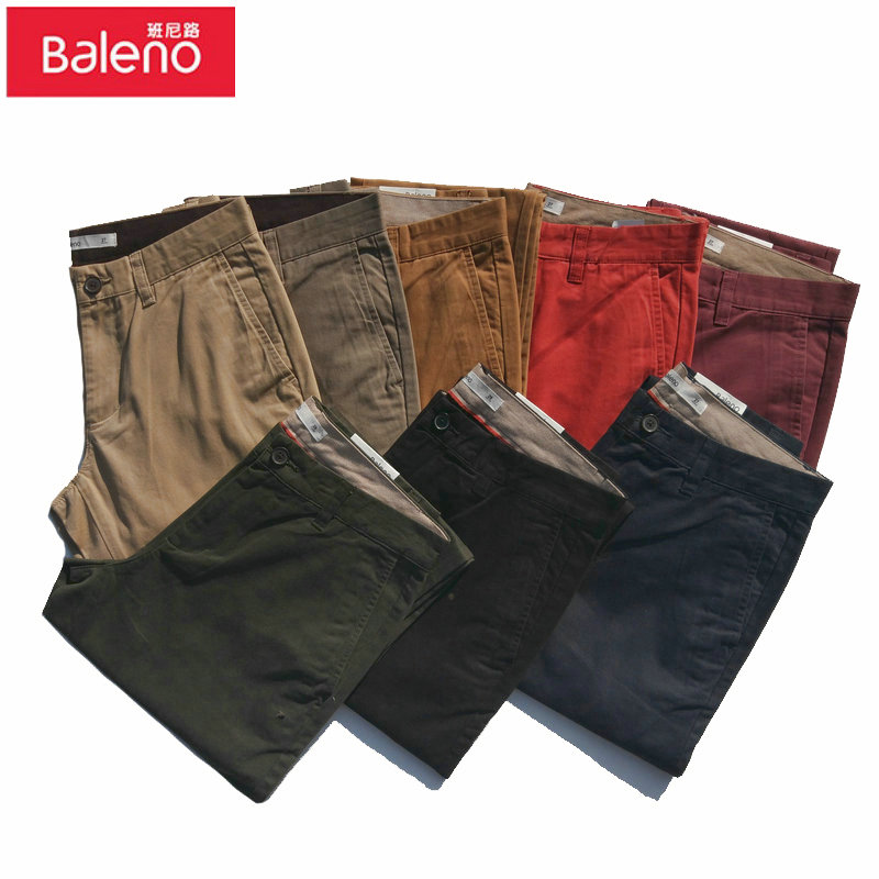 Baleno班尼路男装休闲长裤时尚纯棉磨毛修身直筒休闲长裤88542007
