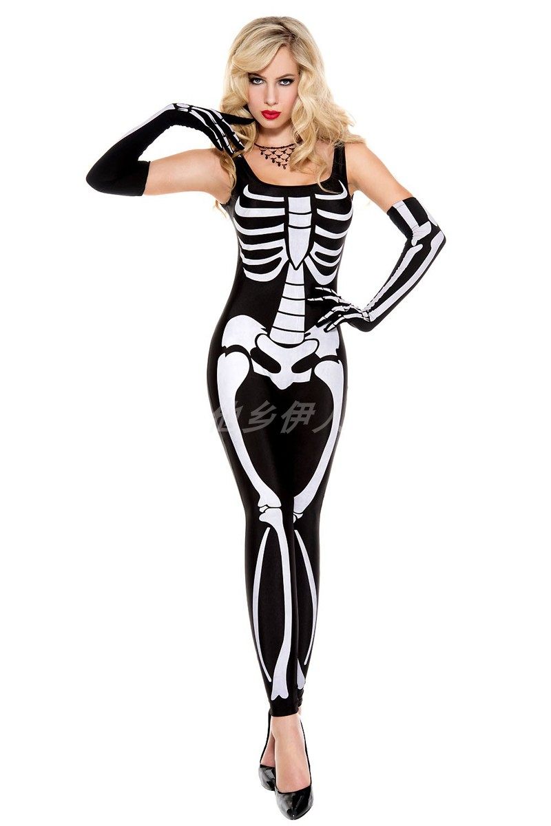 代购musiclegs万圣节服饰骷髅骨架女孩舞台演出服民族服装