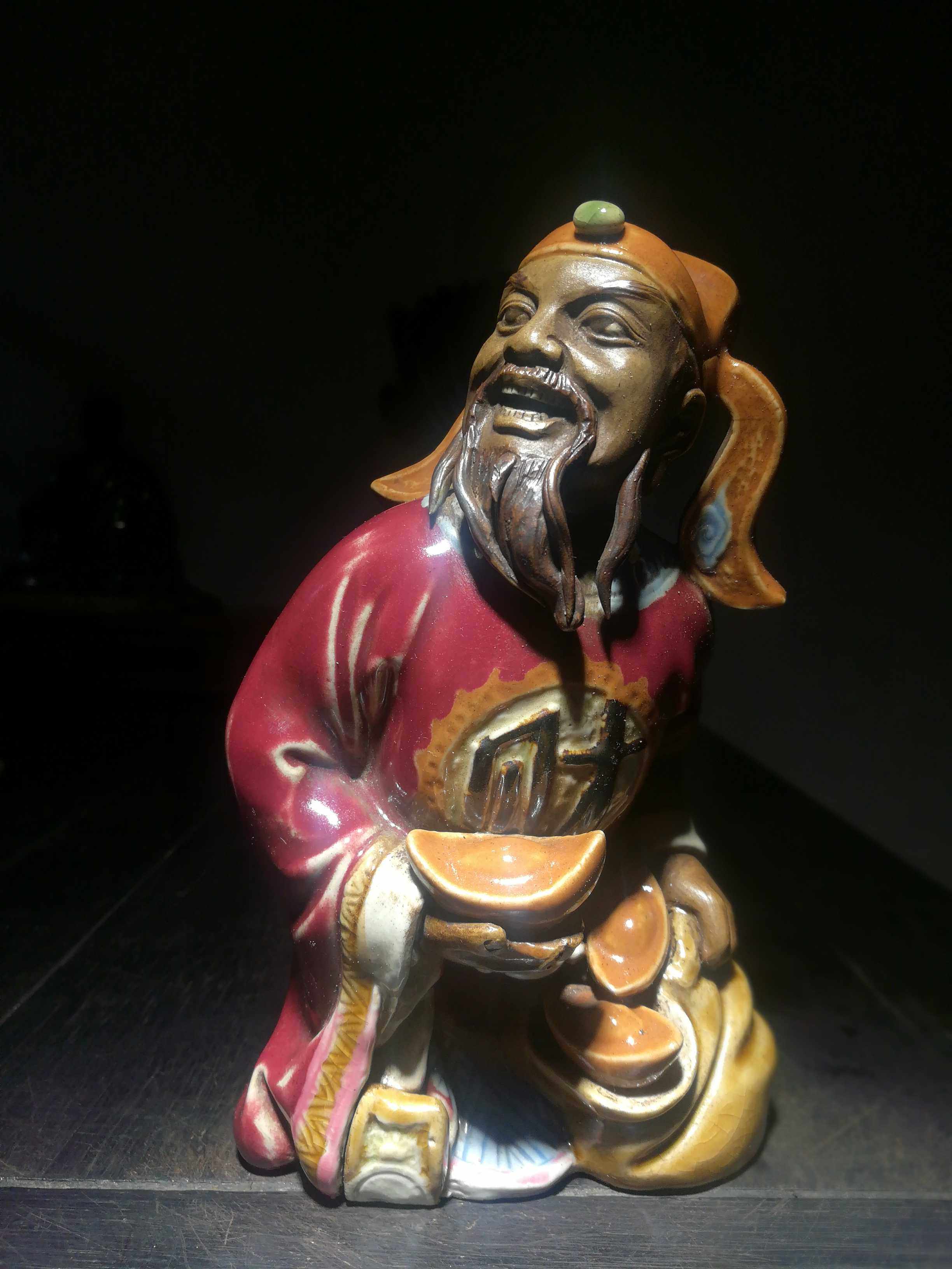 石湾窑陶制人物雕像陶器陶泥手工古法柴窑文房茶道