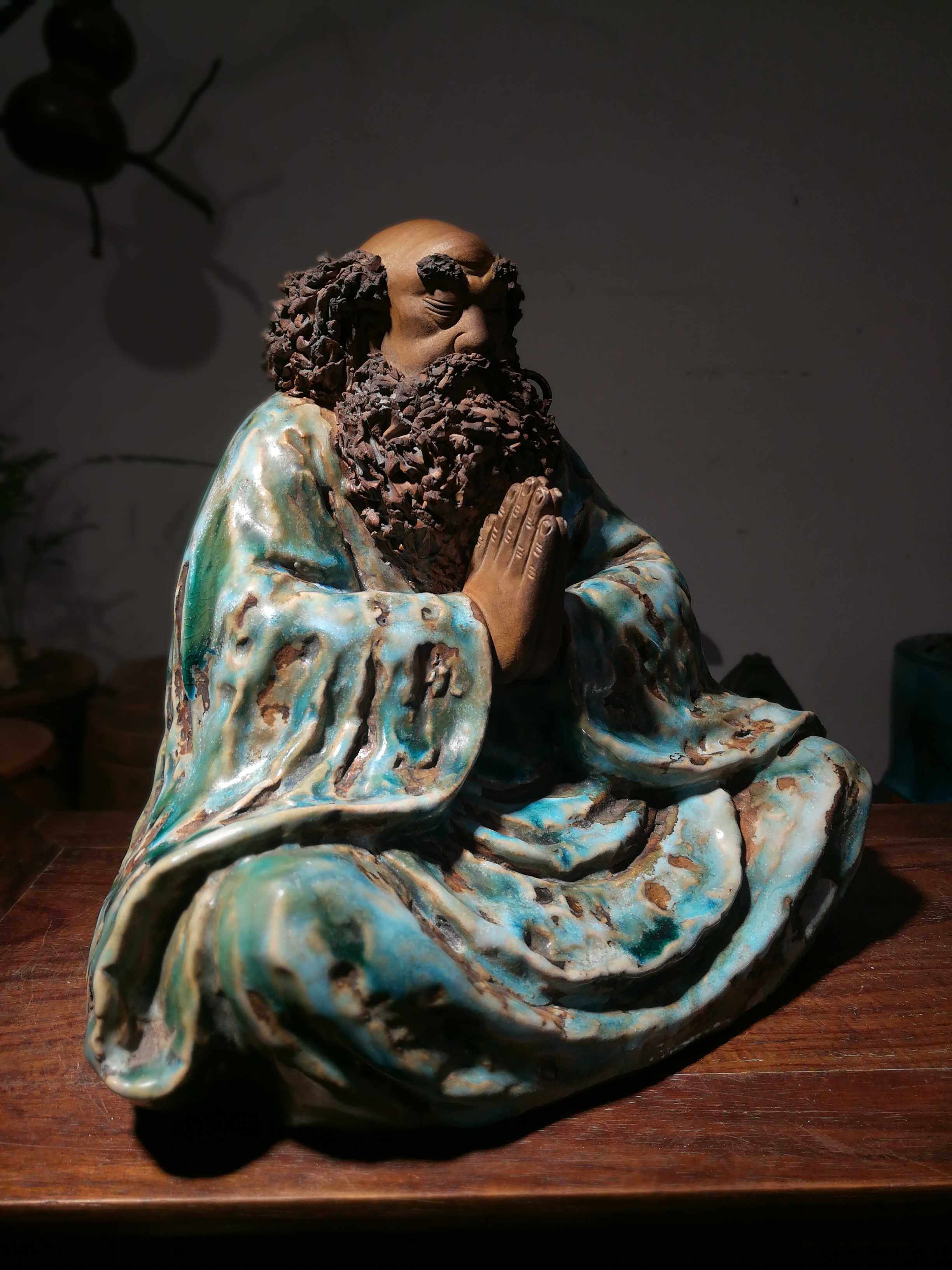 石湾窑陶制人物造像达摩陶器瓷器文房茶宠摆件