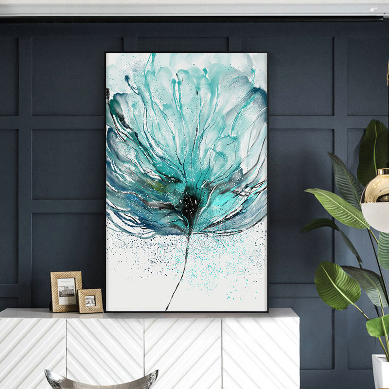 北欧水彩花卉客厅装饰画简约小清新餐厅壁画现代现代装饰画