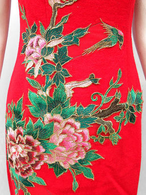 捡漏mxlxxl心字罗衣冬季羊毛重工刺绣新娘敬酒礼服尾货旗袍