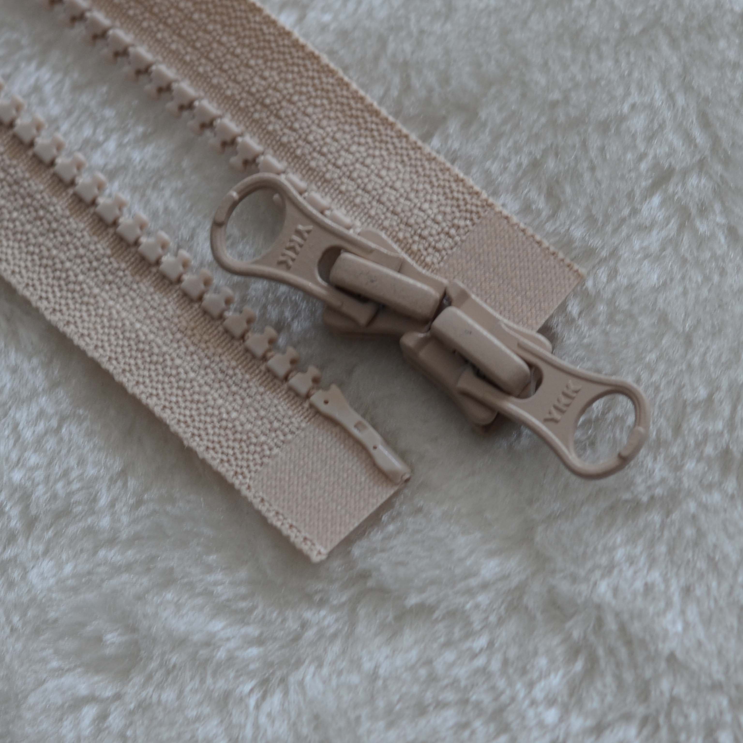 拉链ykk5号树脂深米双50120cm羽绒服门襟注树拉链