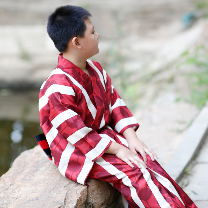 和服儿童日本正装小男孩传统定型角带套装免熨儿童演出服