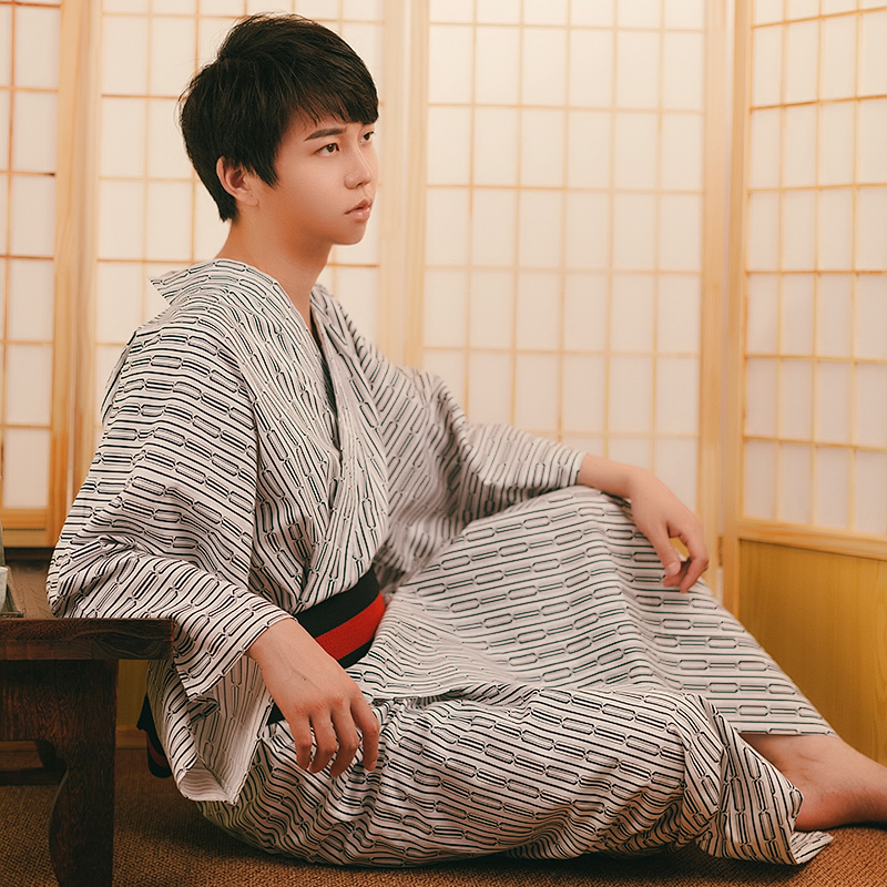 日式浴衣和风家居加长新开清新和服纯棉睡袍睡袍