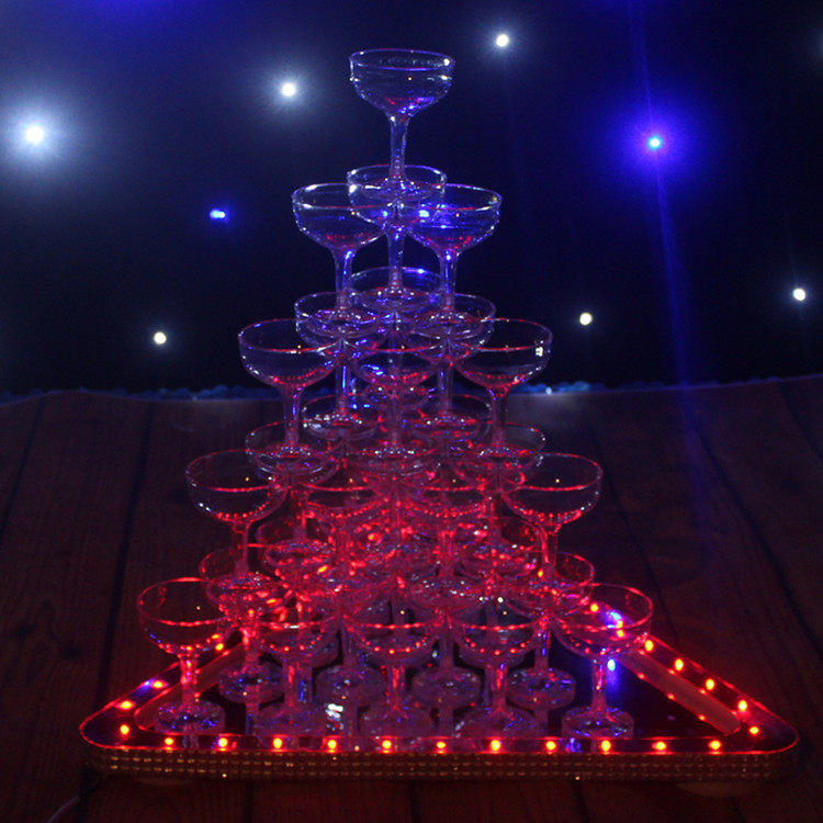 香槟塔包邮新款五层三角酒塔led灯酒塔亚克力杯子拱门