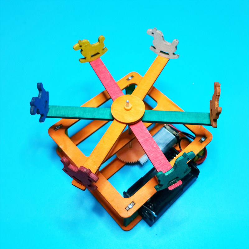 电动旋转木马科技制作diy学生手工材料科学实验科教科学实验