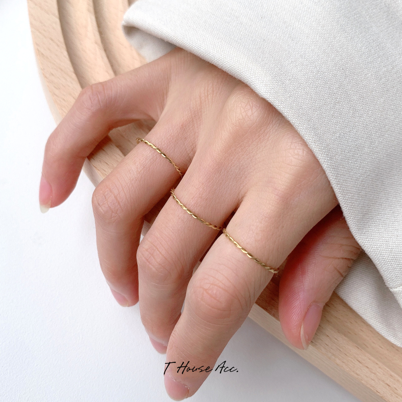 花戒指关节指环素圈叠戴百搭巨细麻花编织简风戒指