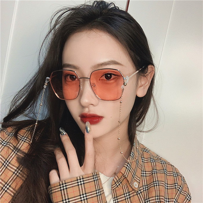 2019复古港风链条墨镜女网网红大脸偏光太阳镜太阳眼镜