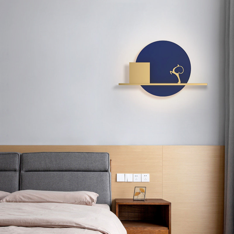 壁灯卧室床头头灯现代简约创意个性艺术过道轻奢小鹿壁灯