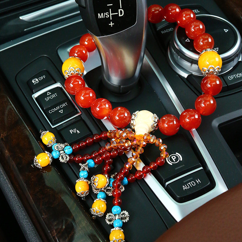 佛珠汽车档位珠保平安手动玛瑙车载高档自动挡车挂