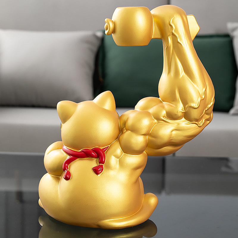 网红红麒麟招财猫摆件前台收银台发财装饰品开业送礼招财猫