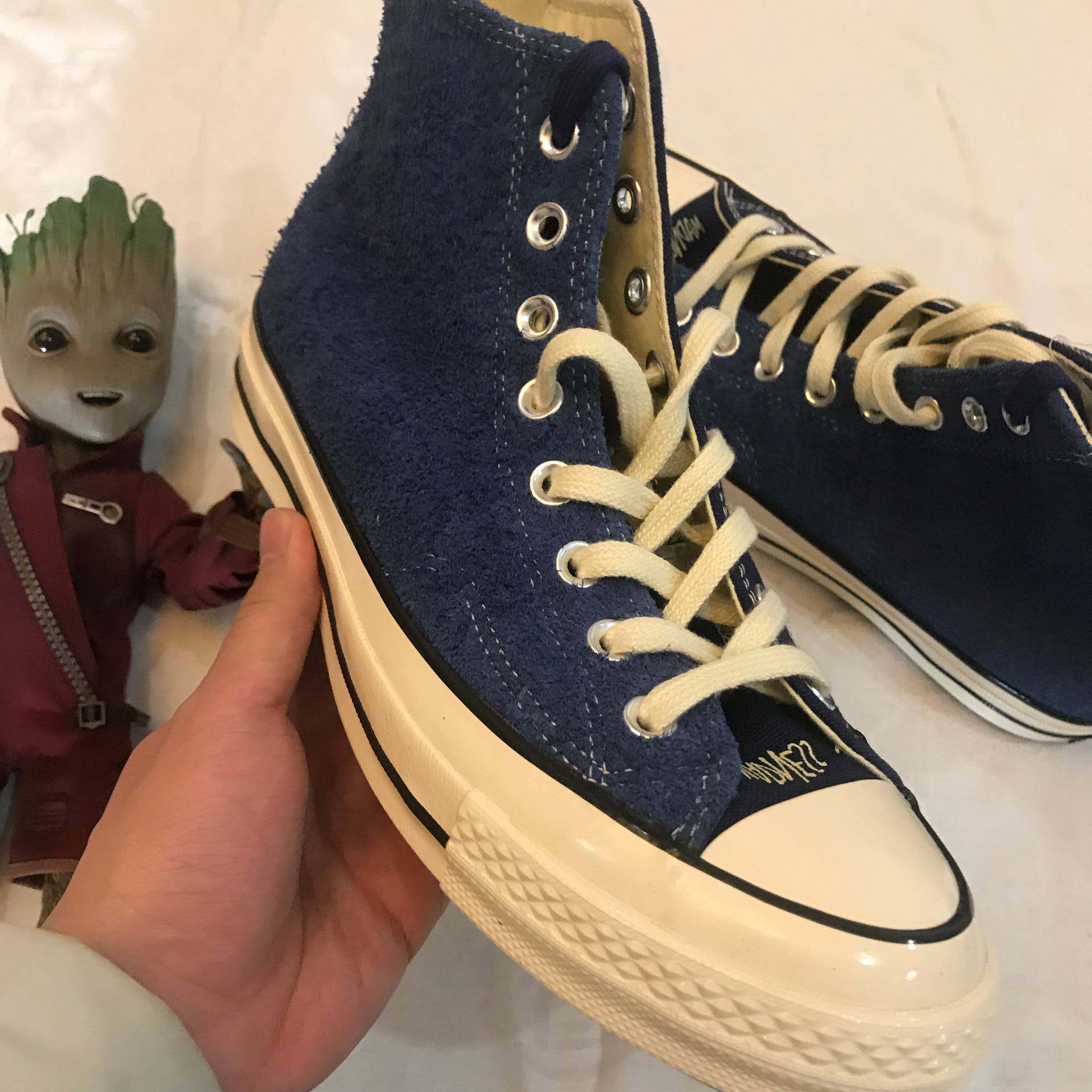 madnessconverse1970s联名匡威蓝色麂皮高帮帆布鞋余文帆布鞋