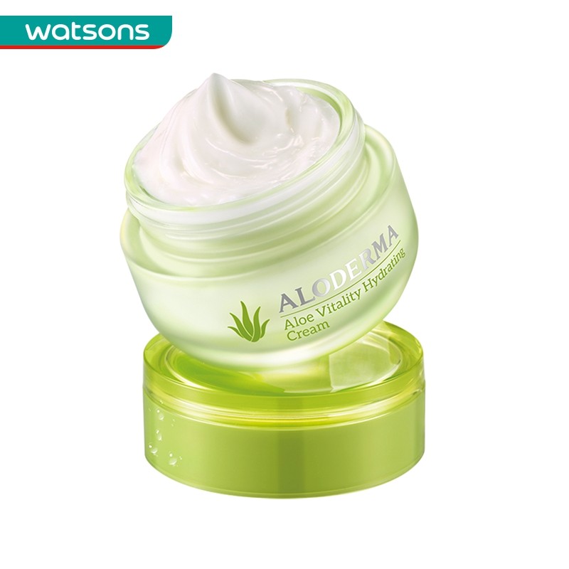 【屈臣氏】aloe derma瑷露德玛芦荟鲜汁霜50克 修护急救镇定肌肤