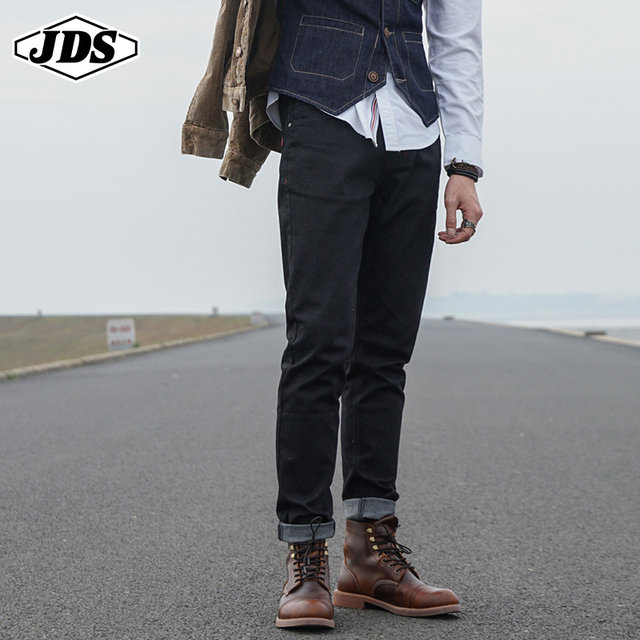 Spring and Autumn Black Straight Jeans Men's Slim Thin Legs Stretch Large Size Classic Wild Long Pants Trendy New Spring and Autumn Black Straight Jeans Men's Slim Thin Legs Stretch Large Size Classic Wild Long Pants Trendy New