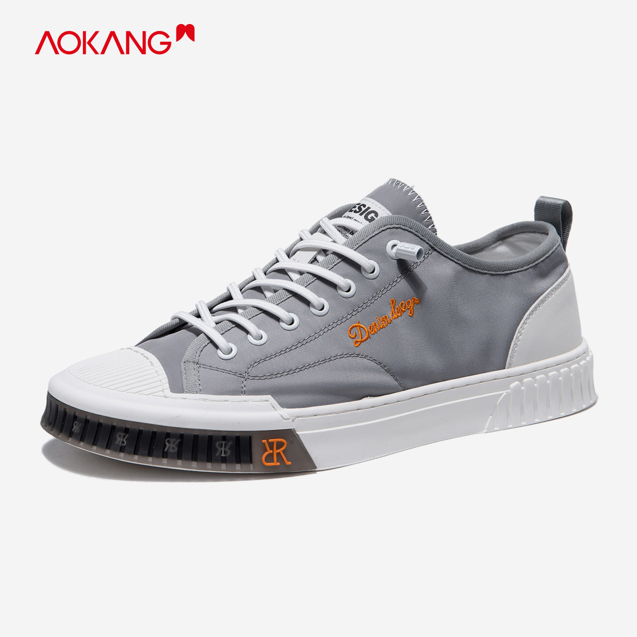 奥康男鞋春季新款帆布布鞋青年男士休闲鞋潮流休闲板鞋