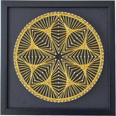 立体构成作品抽象几何图形钉子绕线画成品毛线缠绕画手工装饰画