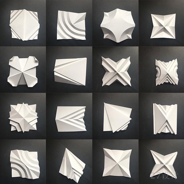 立体构成作品电子稿成品纸雕图纸模型教具手工折纸简单纸浮雕装饰