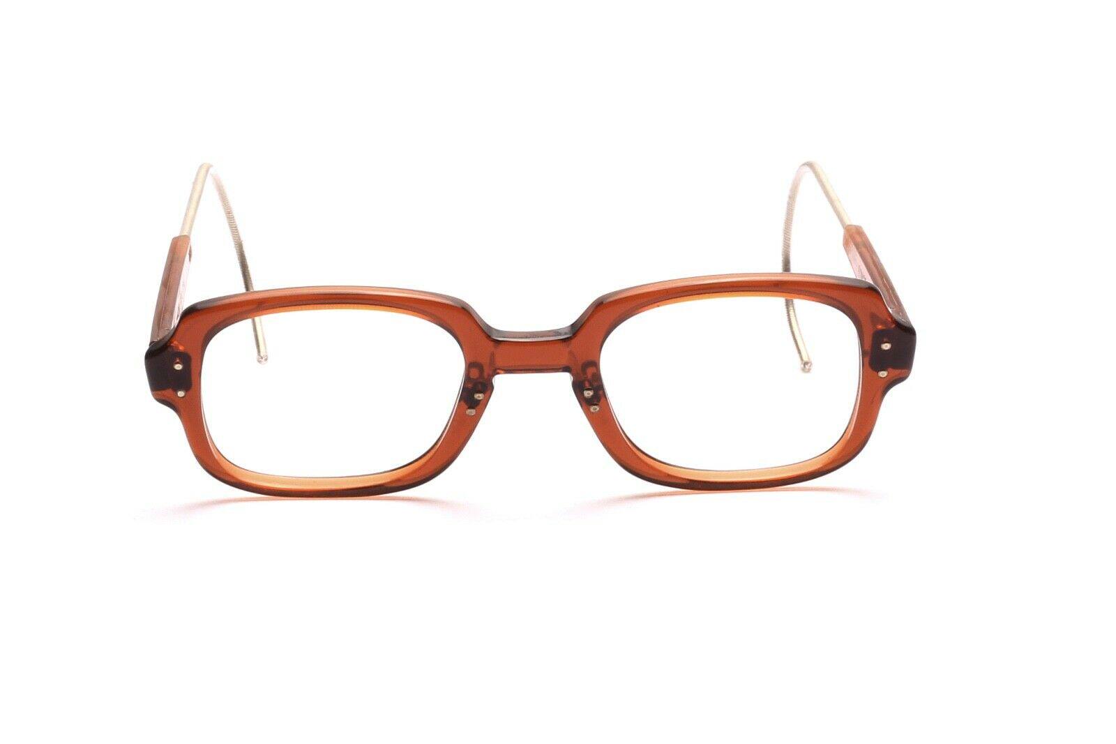 美国进口二战古董板材眼镜架钩腿弯腿茶色近视眼镜架