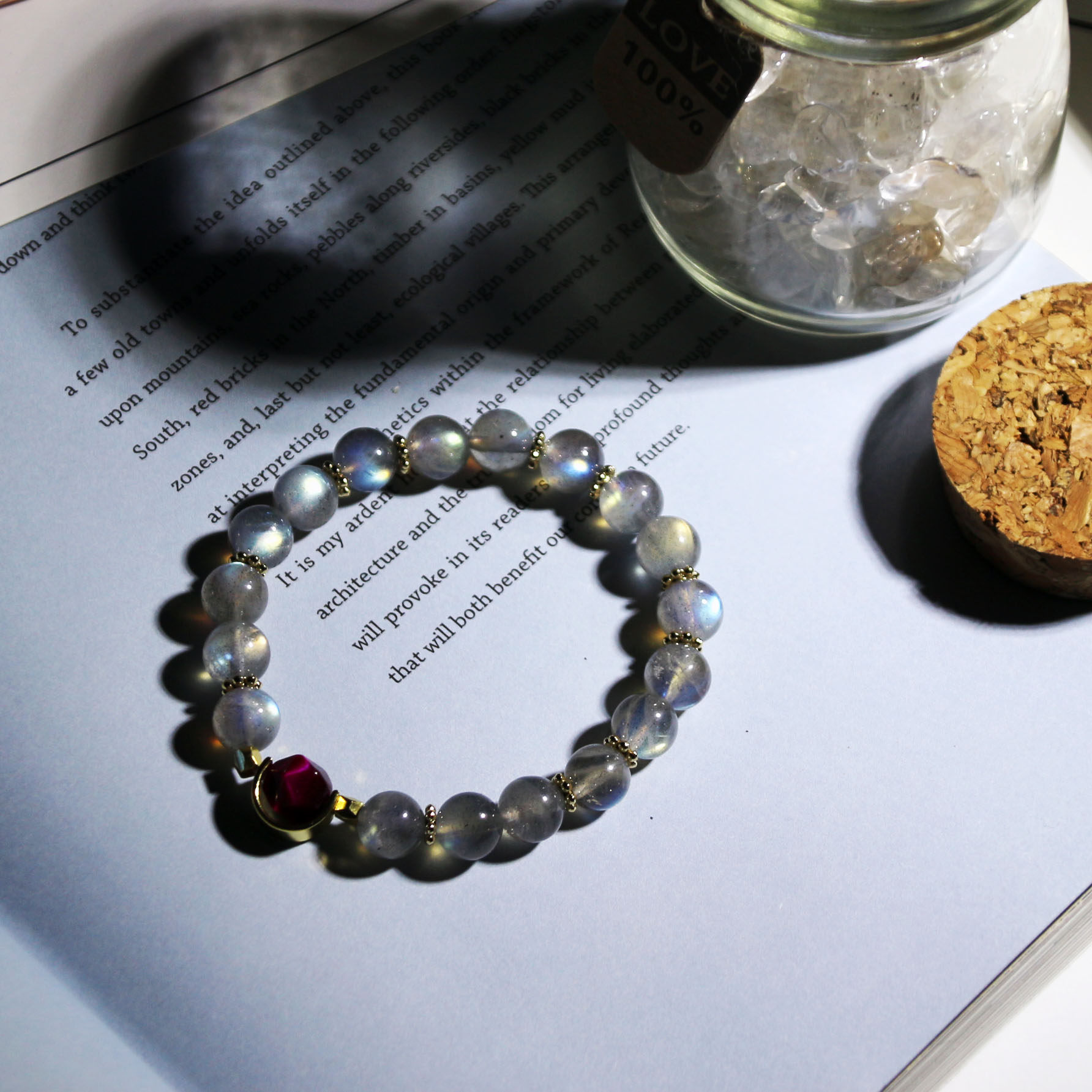 tami手作◆ 天然5a级斯里兰卡月光石强光能量 切面虎眼石手链女