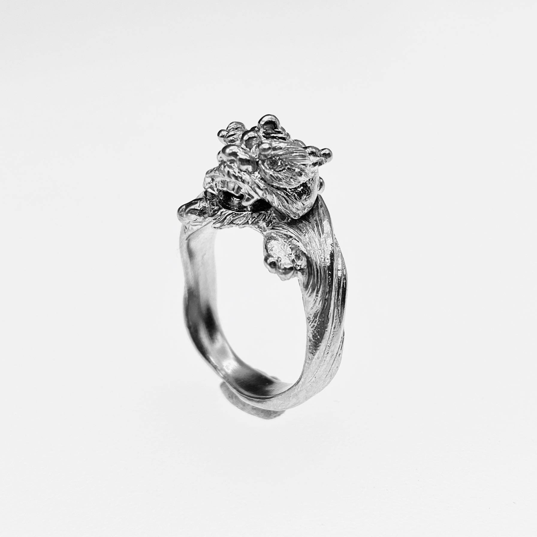 师尧原创设计醒狮戒指可动国潮手工雕刻纯银饰品其它首饰