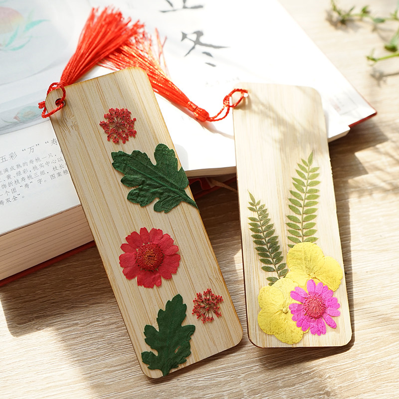 书签材料包古风古风押花手工diy竹片干花工具书签