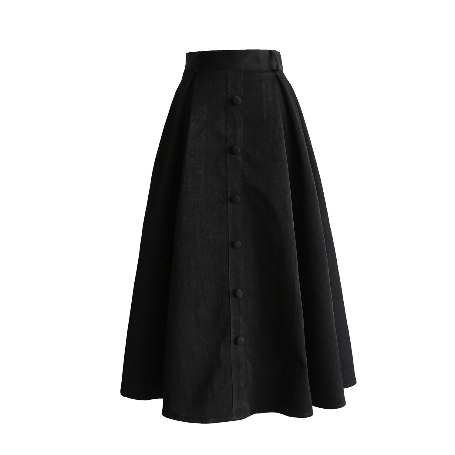 黑色半身裙女2019新款赫本风高腰大摆复古a字蓬蓬伞裙中长款裙子